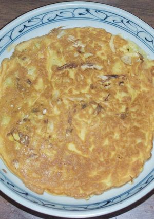 ゴーヤのワタの卵キャベツ焼き-レシピのメイン写真