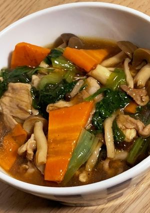 豚肉ときのこと彩り野菜のしょうがあんかけ-レシピのメイン写真