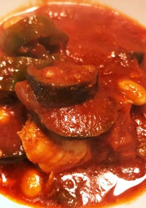 鶏肉、ナス、ピーマンと豆のトマト煮-レシピのメイン写真