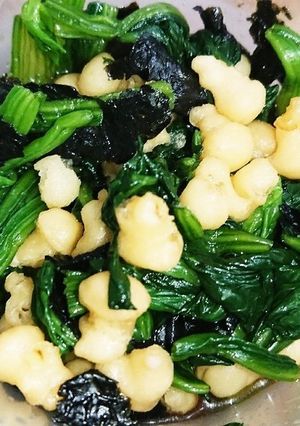 【作り置き】ほうれん草と揚玉の麺つゆ和え-レシピのメイン写真