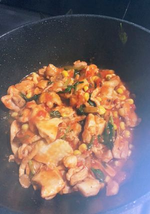 鳥ももときのこのトマト煮-レシピのメイン写真