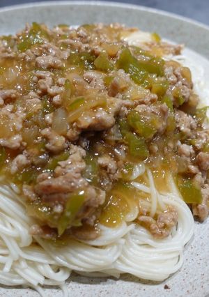 豚ひき肉の中華餡掛けそうめん-レシピのメイン写真