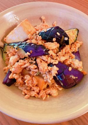 茄子と厚揚げの肉味噌炒め-レシピのメイン写真