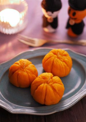 洗い物無し！ポリ袋でかぼちゃの茶巾ケーキ-レシピのメイン写真