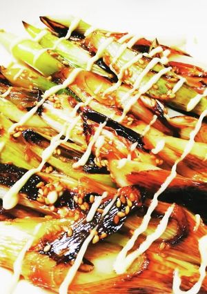 焼きネギ甘辛マヨネーズ一味がけ-レシピのメイン写真