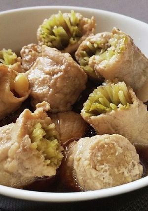 ◆豆苗肉巻き&えのき肉巻きのめんつゆ煮◆-レシピのメイン写真