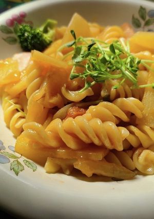 ほっこり!あんかけベーコンポテトパスタ!-レシピのメイン写真