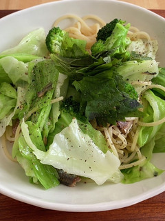 【缶つまで作る】緑の野菜のパスタ!-レシピのメイン写真