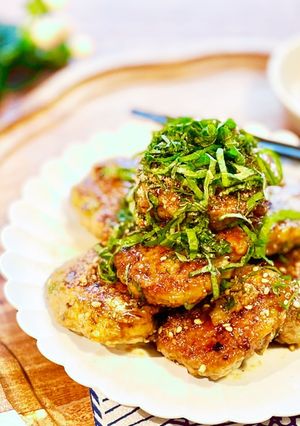 蓮根と椎茸の鶏つくね-レシピのメイン写真
