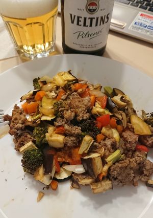 挽き肉野菜オーブン焼き。つまみです！-レシピのメイン写真