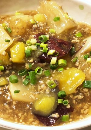 ほっこりとろ〜り♡サツマイモのそぼろ煮-レシピのメイン写真