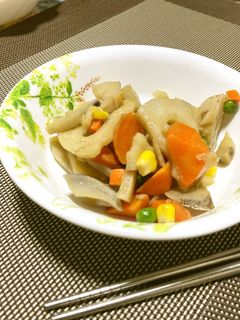 れんこんと人参のカラフル煮物-レシピのメイン写真
