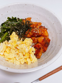 照り焼き3色丼-レシピのメイン写真