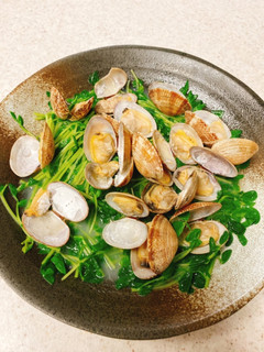 レンジで簡単♪アサリと豆苗の酒蒸し-レシピのメイン写真