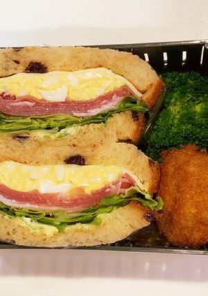 ふわふわレーズンサンドイッチ弁当-レシピのメイン写真