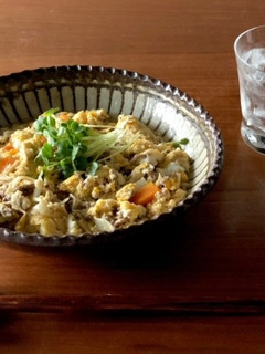 牛挽肉と季節野菜の卵とじ-レシピのメイン写真