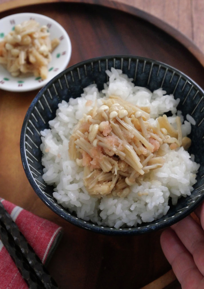 レンジで2分！えのきとたらこの佃煮風-レシピのメイン写真