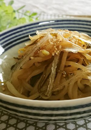 寒天屋さんの糸寒天入り塩こぶもやし-レシピのメイン写真