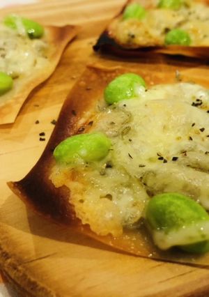 焼売の皮de＊じゃこと枝豆のピザ風-レシピのメイン写真