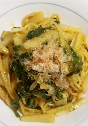 簡単☆山芋とホウレン草の和風パスタ-レシピのメイン写真