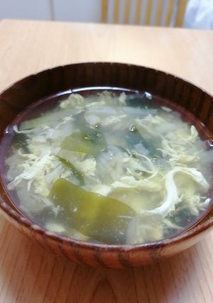 ワカメとえのきの卵スープ-レシピのメイン写真