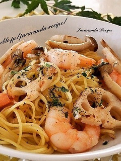 ハーブ香る♪えびとレンコンのパスタ-レシピのメイン写真