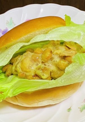 ロールパンで納豆サンド-レシピのメイン写真