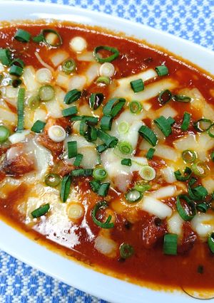 信州産♪小ねぎ+鯖缶チーズトマト煮🌱🍅✨-レシピのメイン写真