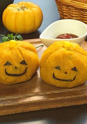 ハロウィン♪簡単かぼちゃ巾着-レシピのメイン写真