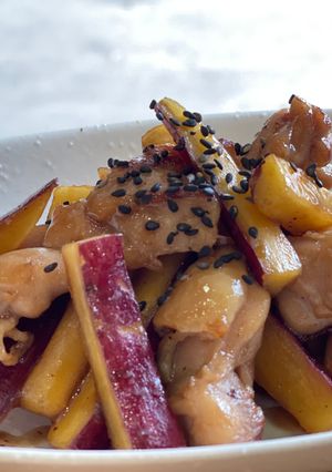鶏肉とさつま芋の甘辛炒め-レシピのメイン写真