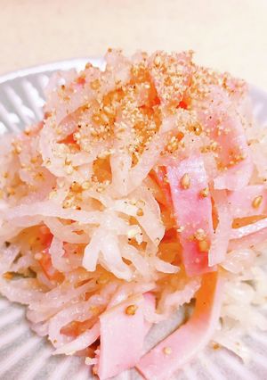 歯触り抜群!皮ごと大根とハムの酢の物-レシピのメイン写真