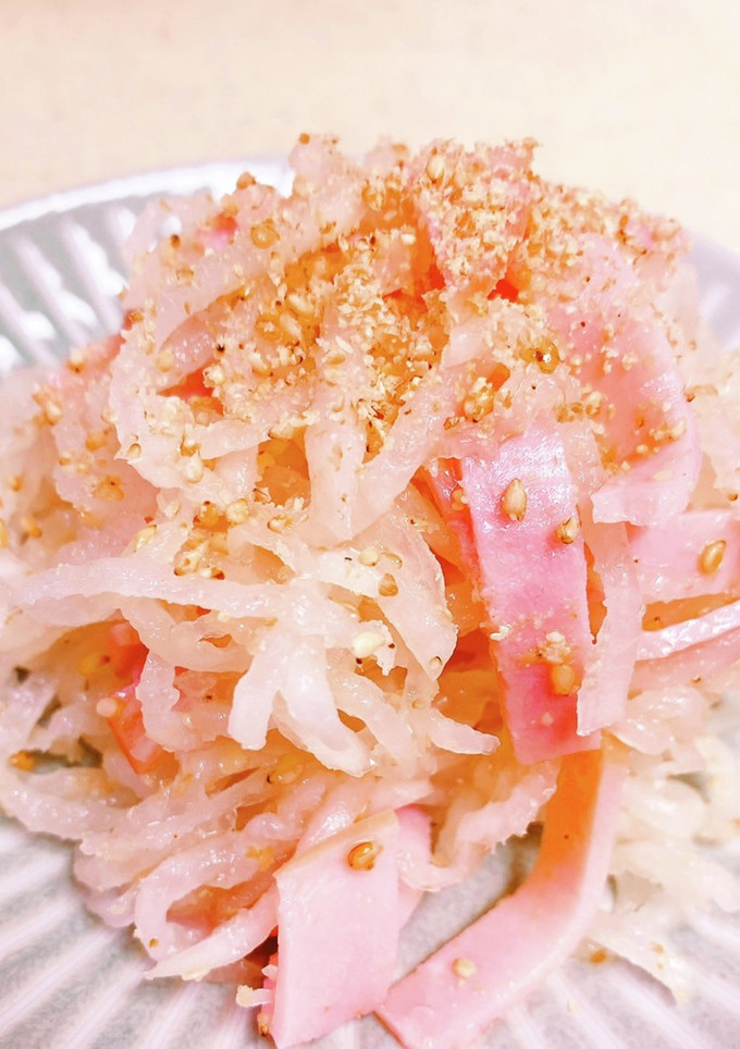 歯触り抜群！皮ごと大根とハムの酢の物-レシピのメイン写真