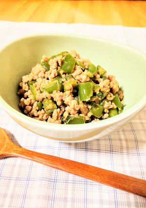 ピーマンと豚ひき肉の味噌そぼろ-レシピのメイン写真