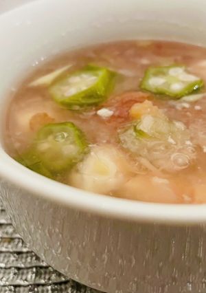 冷たいスープ♡豆腐とオクラの梅おろし汁-レシピのメイン写真