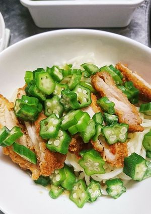 サボった!チキンカツのねばねばうどん♪♪-レシピのメイン写真