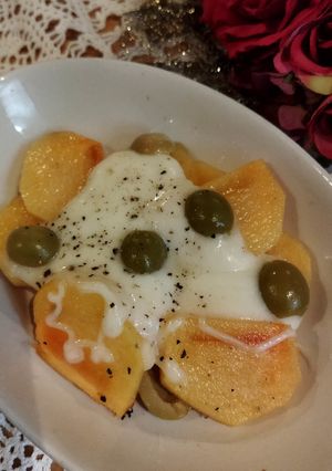 焼き柿とオリーブとモッツァレラのサラダ-レシピのメイン写真