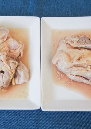 鶏もも カットタイミング比較実験(後塩)-レシピのメイン写真