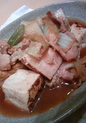 白菜たっぷりの肉豆腐-レシピのメイン写真