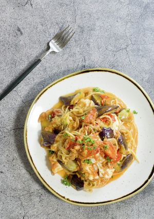 モッツァレラとなすとツナのトマトパスタ-レシピのメイン写真