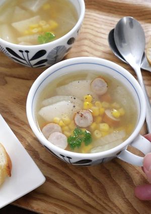 ウィンナーと大根コーンのコンソメスープ-レシピのメイン写真