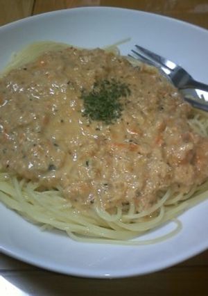 本格的に！カニクリームパスタ！-レシピのメイン写真