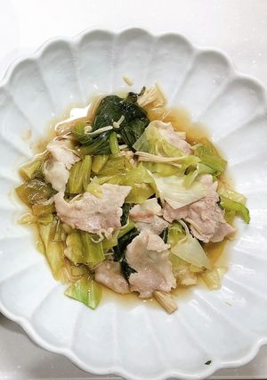 青梗菜とキャベツのレンジ蒸し-レシピのメイン写真