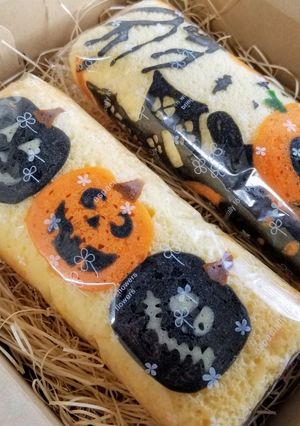 ハロウィン♪ロールケーキ♪カボチャのデコ-レシピのメイン写真