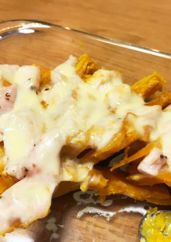 簡単！カボチャとささみのチーズ焼き-レシピのメイン写真