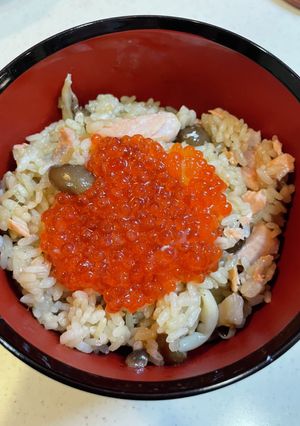 NHKあさイチの秋鮭とキノコのおこわ-レシピのメイン写真