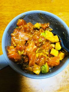 オートミールでアボカドサーモン丼。-レシピのメイン写真