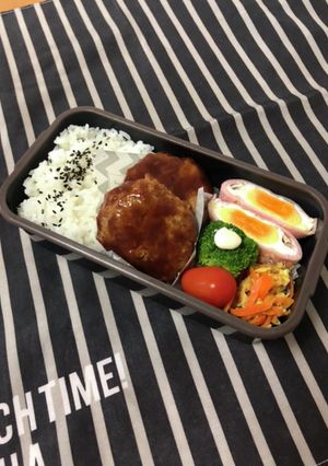 男子高校生弁当10/28ハンバーグ弁当-レシピのメイン写真
