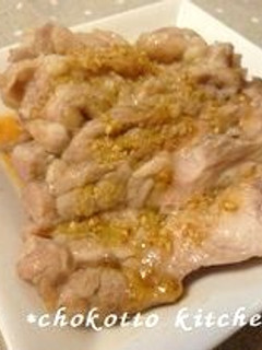 レンジで簡単♪鶏蒸しのすり胡麻ポン酢かけ-レシピのメイン写真