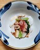 カブと鶏のもも・むね肉と油揚げの塩煮