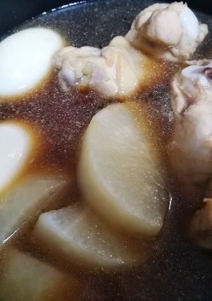 【優しい味】手羽元大根とゆで卵の煮物。-レシピのメイン写真